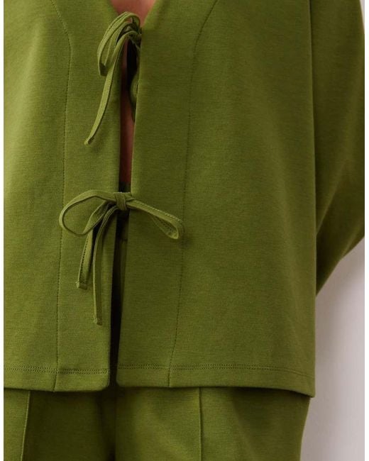 ASOS Oversized Top Met Strikdetail En Interlock-Naden in het Green