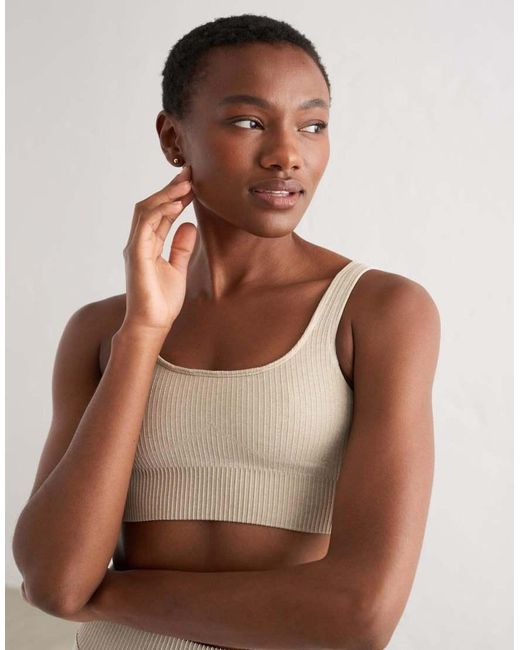 Aim'n Brown Ribbed Seamless Bra