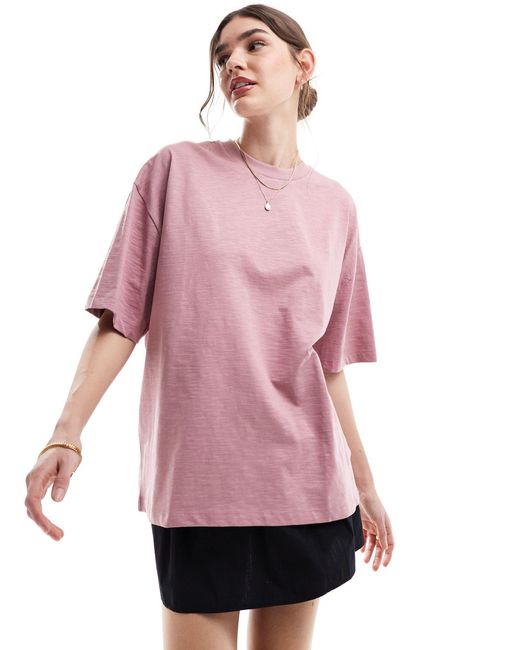 T-shirt oversize fiammata di ASOS in Pink