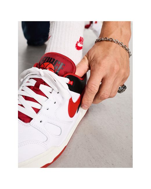 Full force low - sneakers basse bianche e rosse di Nike in Black da Uomo