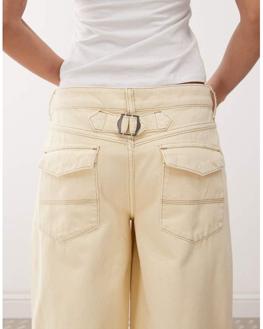 Collusion Natural Low Rise Barrel Jean