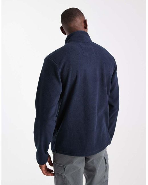 Threadbare Blue 1/4 Zip Fleece for men
