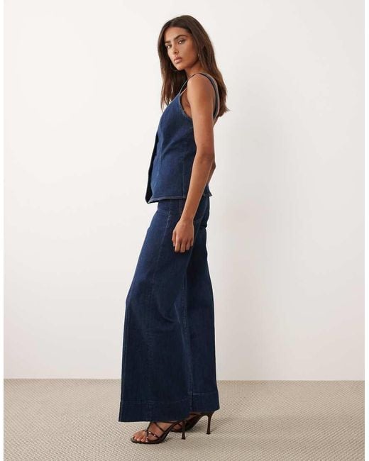 GOOD AMERICAN Blue Good Waist Palazzo Jean Co-ord