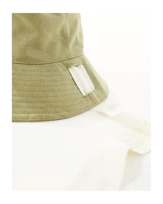 South Beach Natural Canvas Bucket Hat With Chinstrap