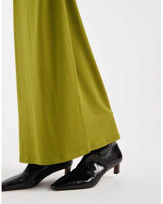 ASOS Green Jersey Column Maxi Skirt