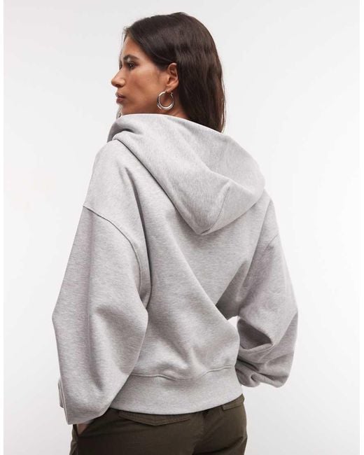 Collusion Gray Zip Through Boxy Hoodie