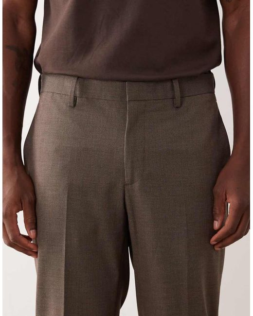 Mango Brown Pleat Front Tailored Straight Trouser Co-ord for men