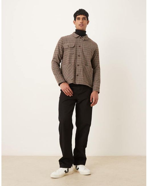 Pompeii UK Brown Pompeii Wool Blend Shacket for men