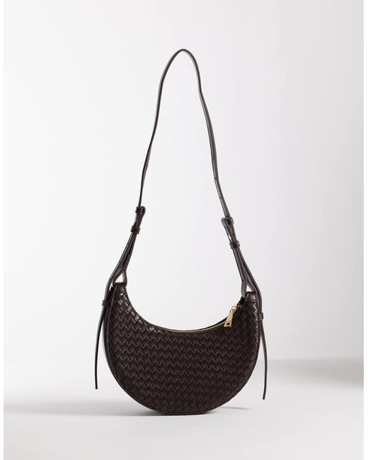 JW PEI Black Sharon Woven Crossbody Bag