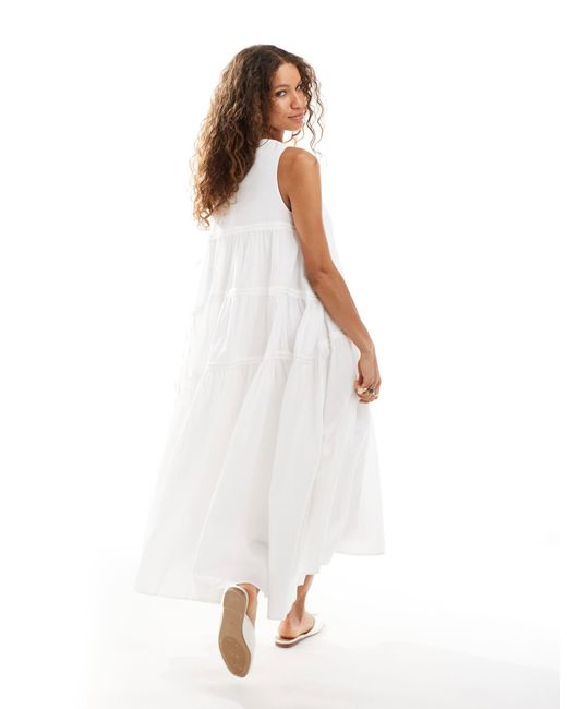 knee length dresses for ladies Daniela Ruched Halter Midi Dress / White | Meshki