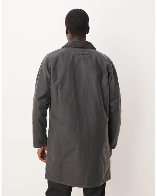 Barbour Gray Lorden Wax Mac for men