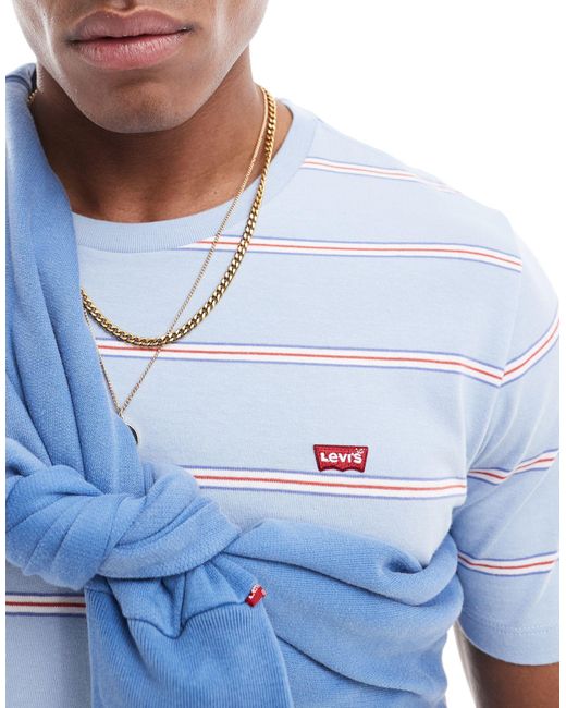 Original - t-shirt à rayures avec petit logo Levi's pour homme en coloris Blue