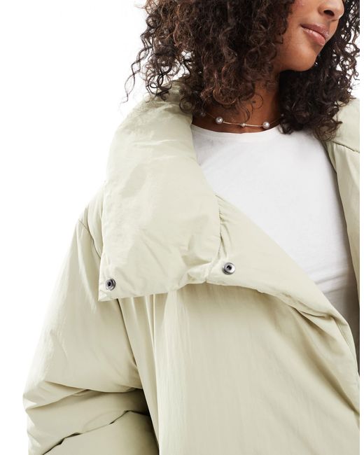 ASOS White Funnel Neck Clean Puffer Jacket