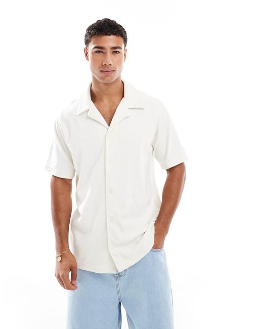 Jack & Jones White Towelling Polo for men