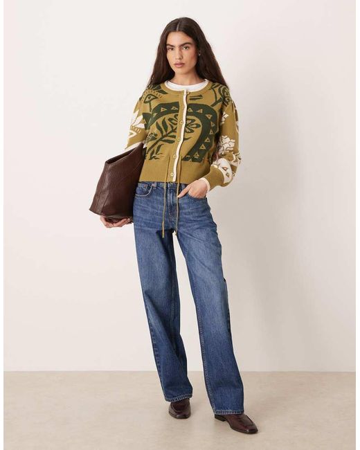 Never Fully Dressed Blue Cropped Cinched Waist Cardigan