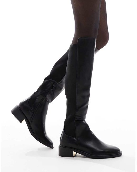 SEQWL Wide Fit Black Latte Riding Boots
