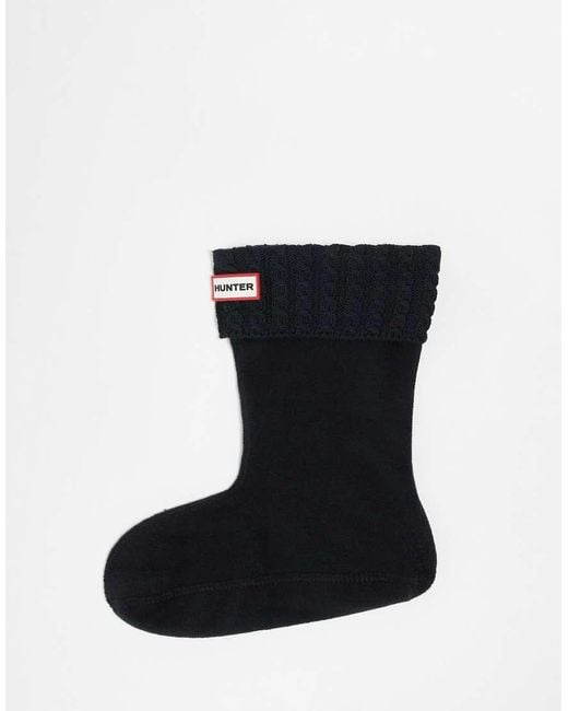 Hunter Black Mini Cable Short Boot Sock