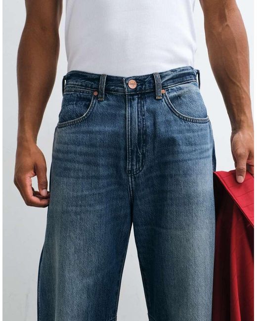 Wrangler Blue Baggy Barrel Denim Jeans for men