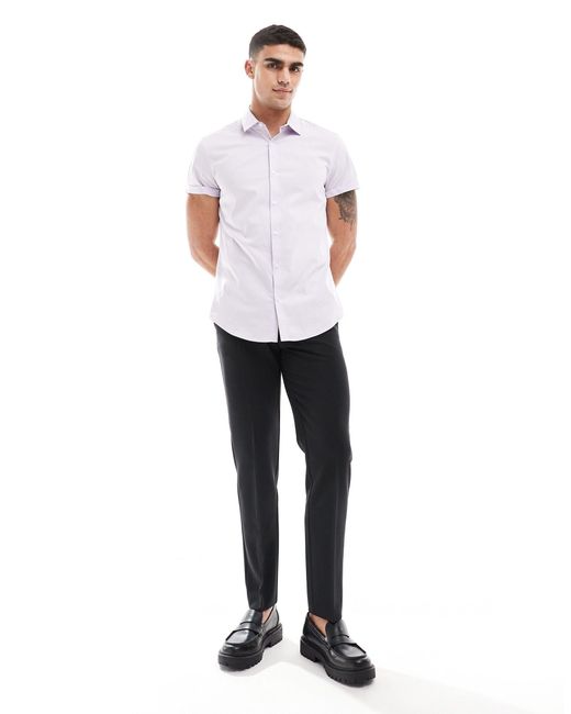 ASOS – schmales, elastisches business-hemd in White für Herren