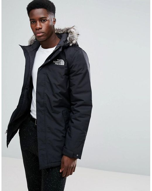 The North Face Black Zaneck Detachable Faux Fur Hood Jacket for men