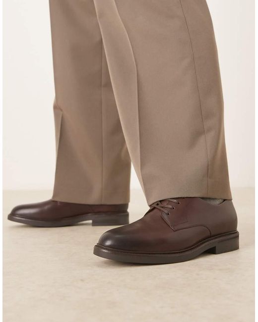 Polo Ralph Lauren Brown Asher Leather Derby Dress Shoe for men
