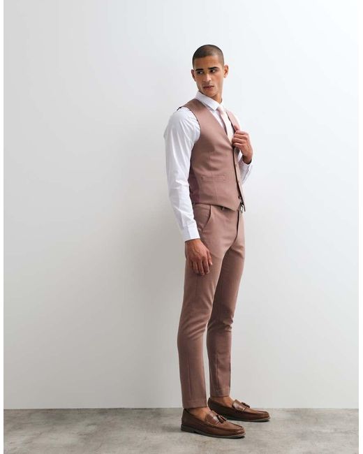 ASOS Brown Skinny Suit Pants for men