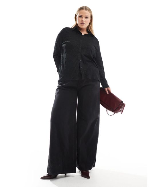 ONLY Black – hemdbluse aus spitze