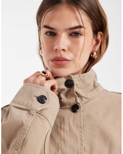 ASOS Natural Cotton Four Pocket Parka Jacket