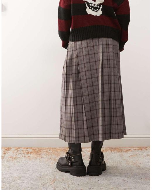 The Ragged Priest Red Buckle Kilt Wrap Maxi Skirt