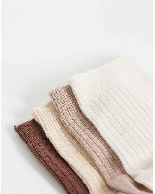 New Look White 4 Pack Ribbed Socks