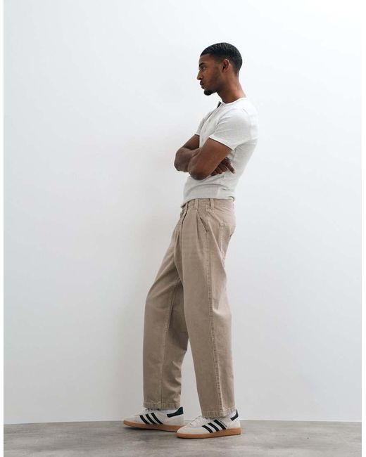 ASOS Natural Relaxed Tapered Jeans for men