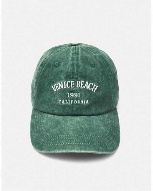 Pull&Bear Blue Venice beach bestickte kappe