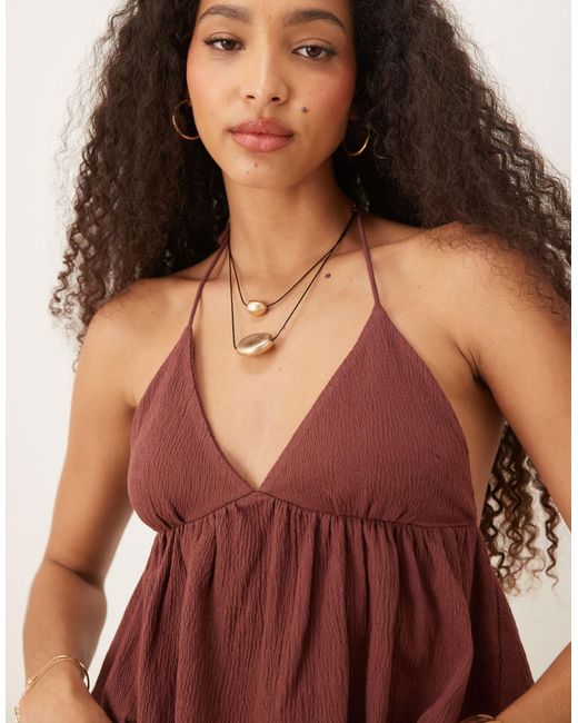 ASOS Red Crinkle Cami Top