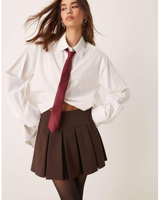 Miss Selfridge Geplooide Minirok in het Natural