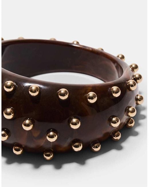 Stradivarius White Maxi Rigid Studded Bracelet