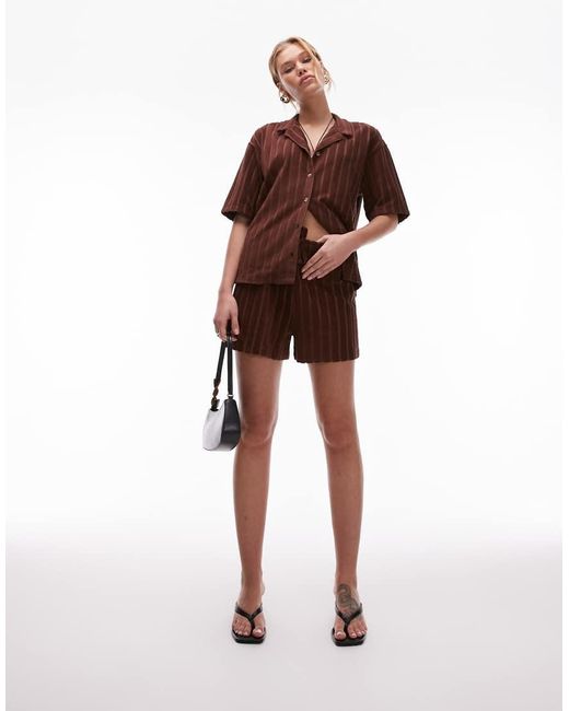 TOPSHOP Red Towelling Shorts Co-Ord