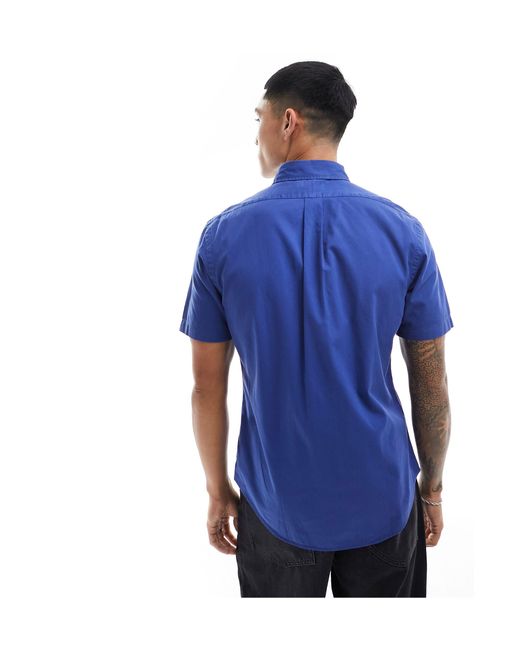 Polo Ralph Lauren Blue Icon Logo Short Sleeve Twill Shirt Slim Fit for men