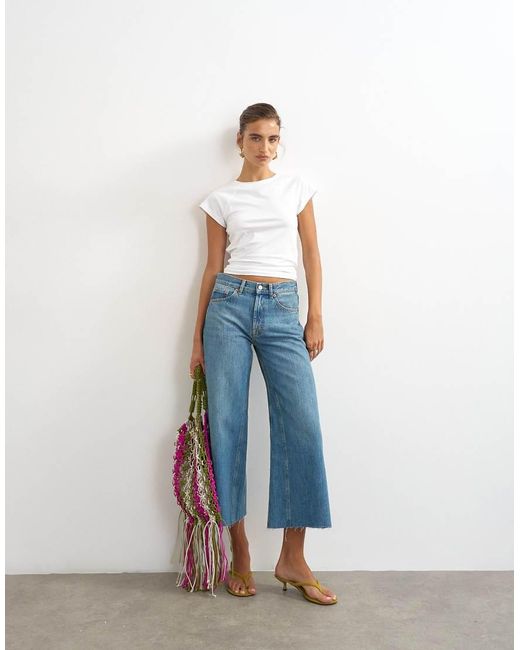 TOPSHOP White Raglan Clean T Shirt