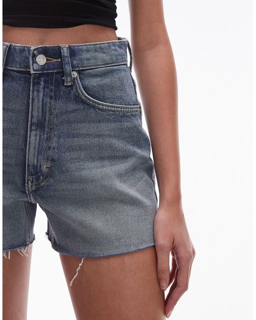TOPSHOP White – bequeme, elastische jeans-shorts