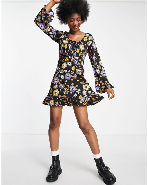 Black mini tea dress online