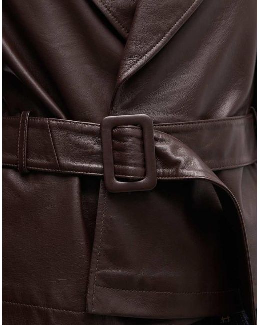 ASOS Black Real Leather Belted Jacket
