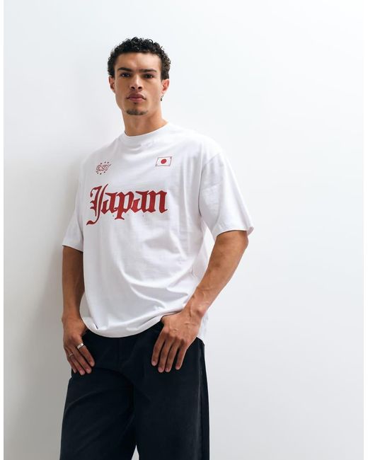 ASOS White Oversized T-shirt With Japan Graphic for men