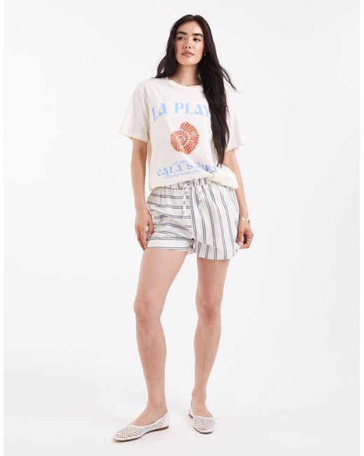 ASOS White – boxershorts aus baumwoll-popeline mit multidirektionalen kontraststreifen