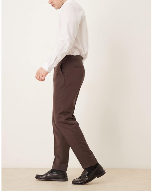 Pantalon fuselé habillé - marron ASOS pour homme en coloris Brown