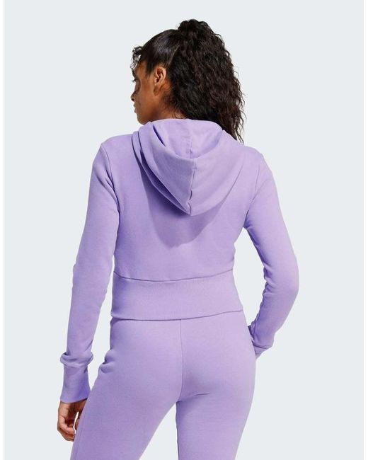 Adidas Originals Purple Seasonal Essentials French Terry Full-Zip Hoodie