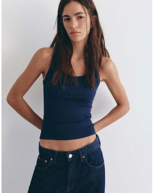 Pull&Bear Set Van 2 Tanktops in het Blue