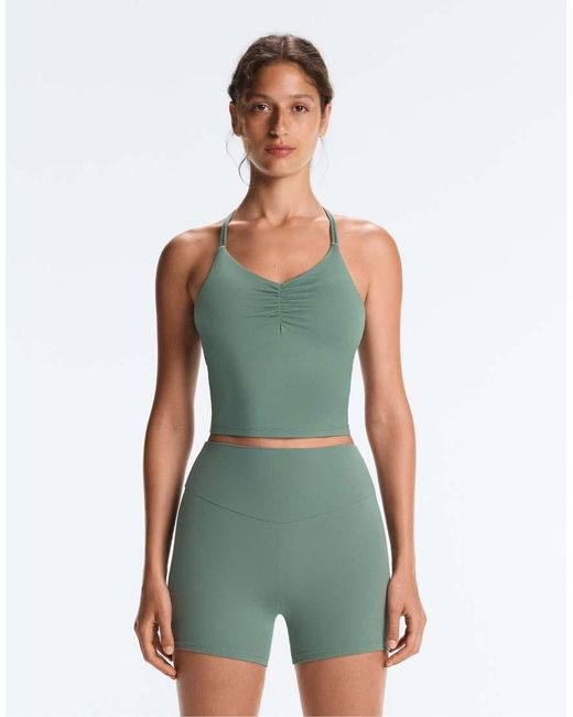Oysho Green Comfortlux Crossover Strap Tank Top