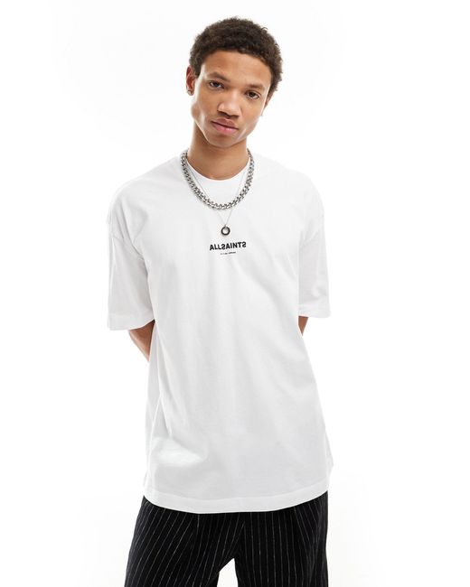 AllSaints – subverse – oversize-t-shirt in White für Herren