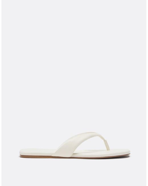 Stradivarius White Thong Flat Sandals