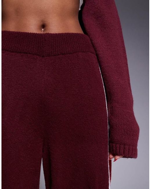 ASOS Pluizige Gebreide Broek Met Wijde Pijpen in het Red